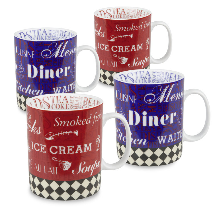 Konitz American Diner 4 Piece Coffee Mug Set Wayfair